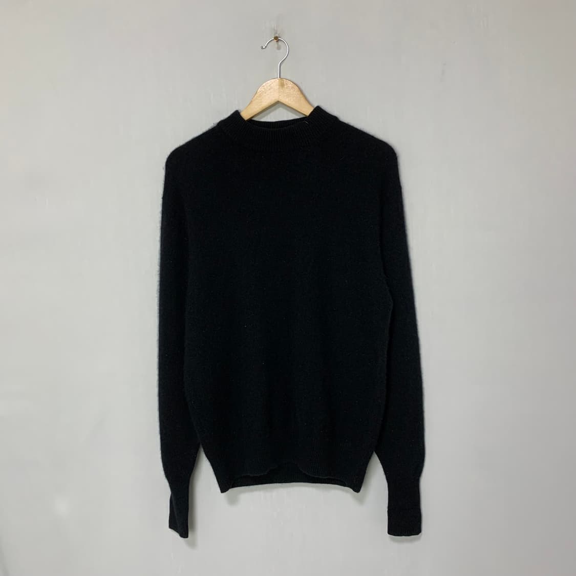 jpn 캐시미어 100 반목 니트 블랙 빈티지 남녀공용 상품이미지1