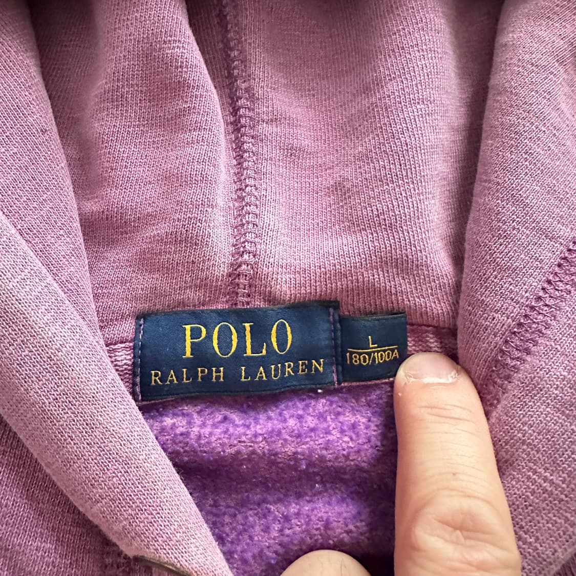 폴로 랄프로렌 가먼트 다잉 후드집업 퍼플 L(100) 상품이미지5