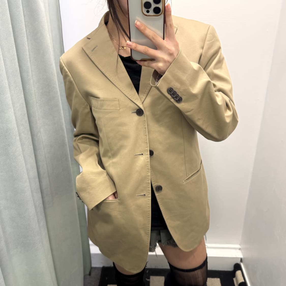 The suit company 베이지 블레이저 자켓 상품이미지1