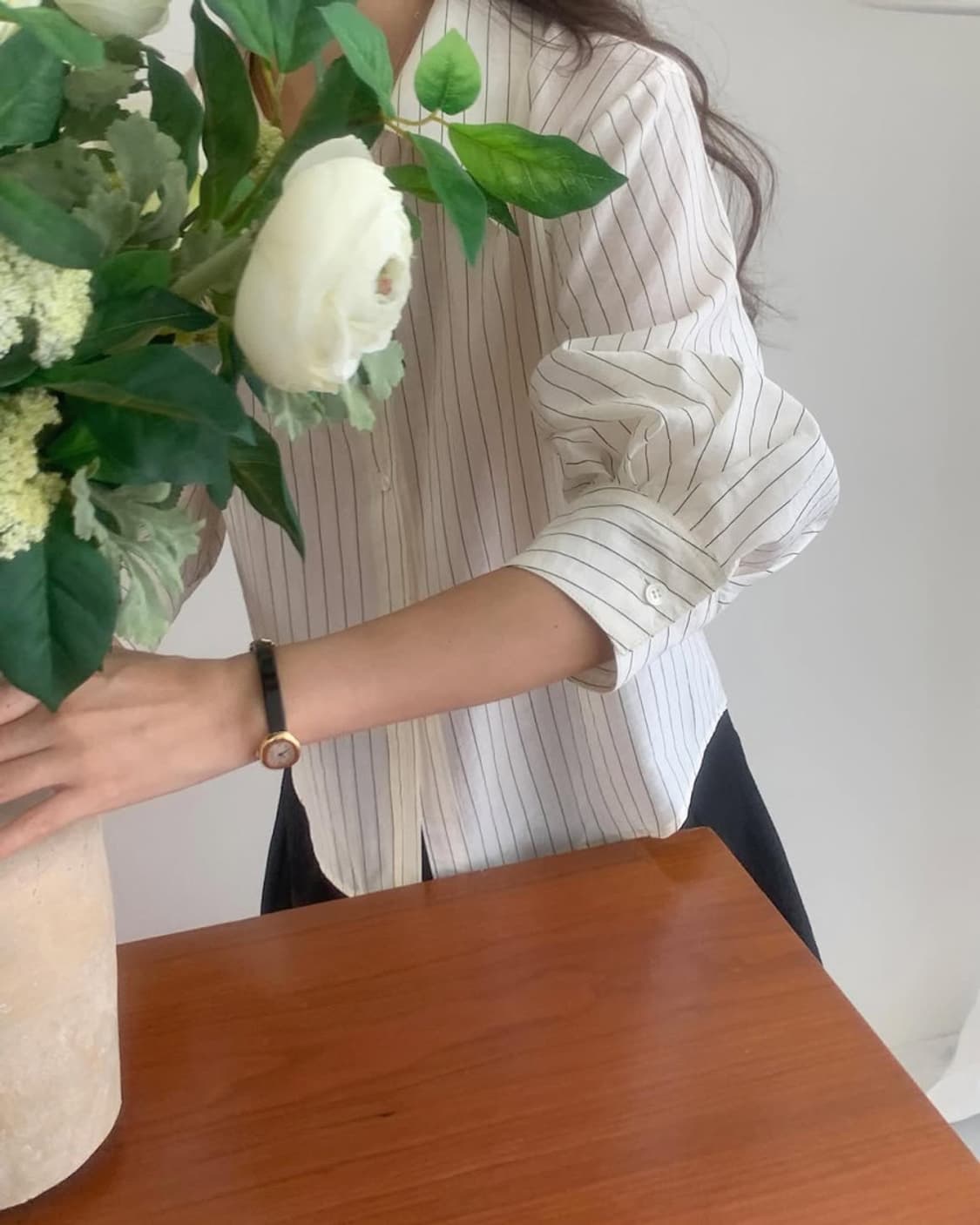 퍼프 스트라이프 블라우스 새상품 상품이미지7