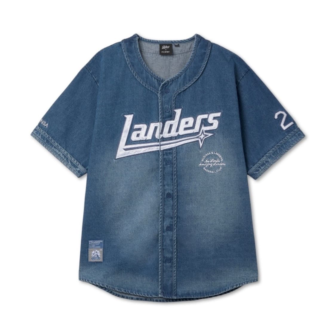 [M] 무신사 x ssg랜더스 24 데님 반팔 저지 상품이미지1