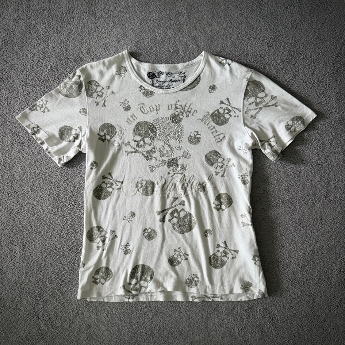 Skull print vintage t shirt 상품이미지2