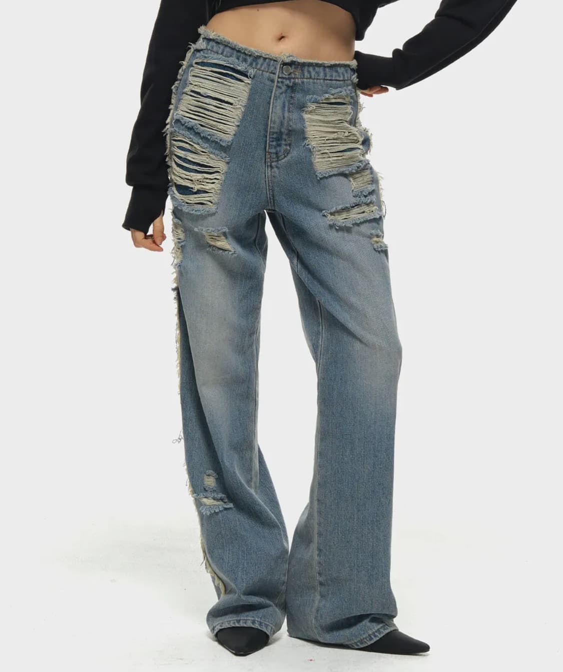 미드나잇무브 데미지 청바지 S 상품이미지1