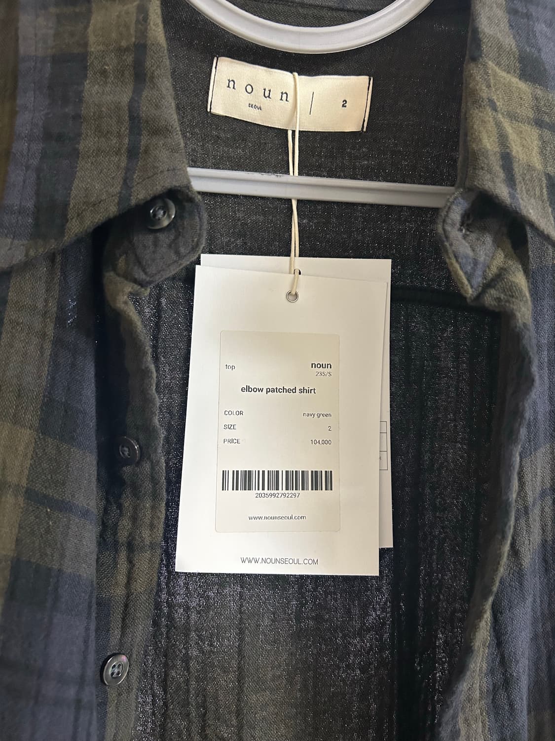 노운 엘보우 체크 셔츠 (새상품) 상품이미지3