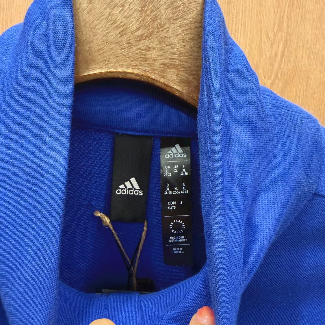 아디다스 하프 집업 맨투맨 컬러블록 배색 로고 프린트 디테일 블루 네이비 상품이미지6