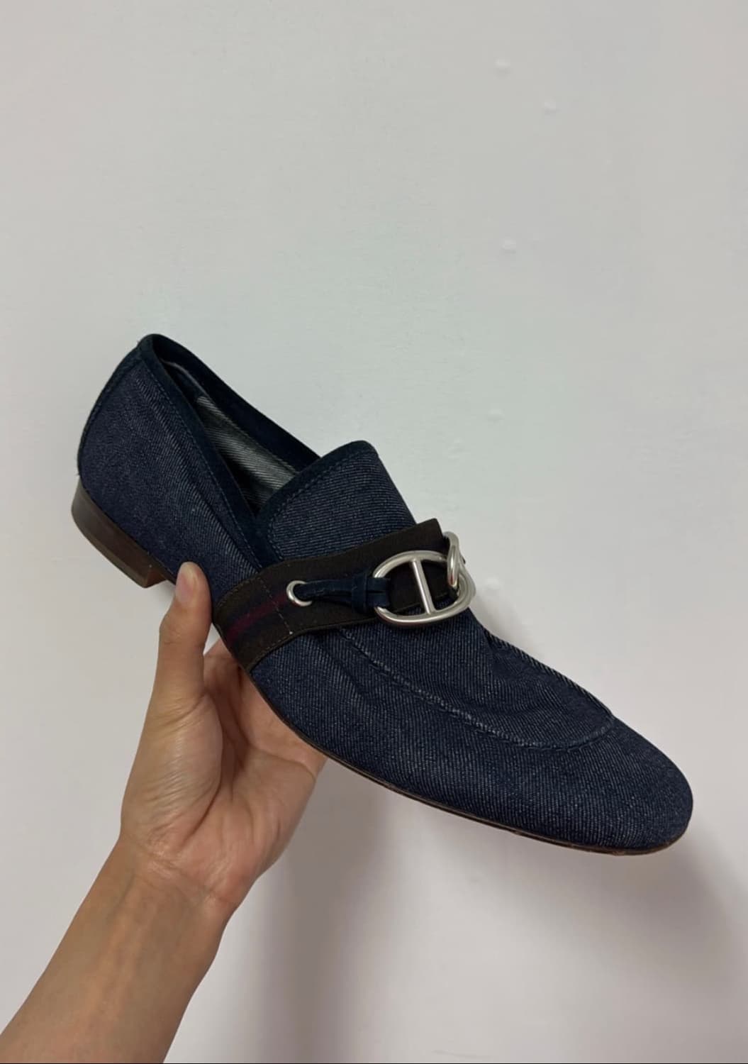 [280] 90’s 미우미우 체인 데님 로퍼 상품이미지1