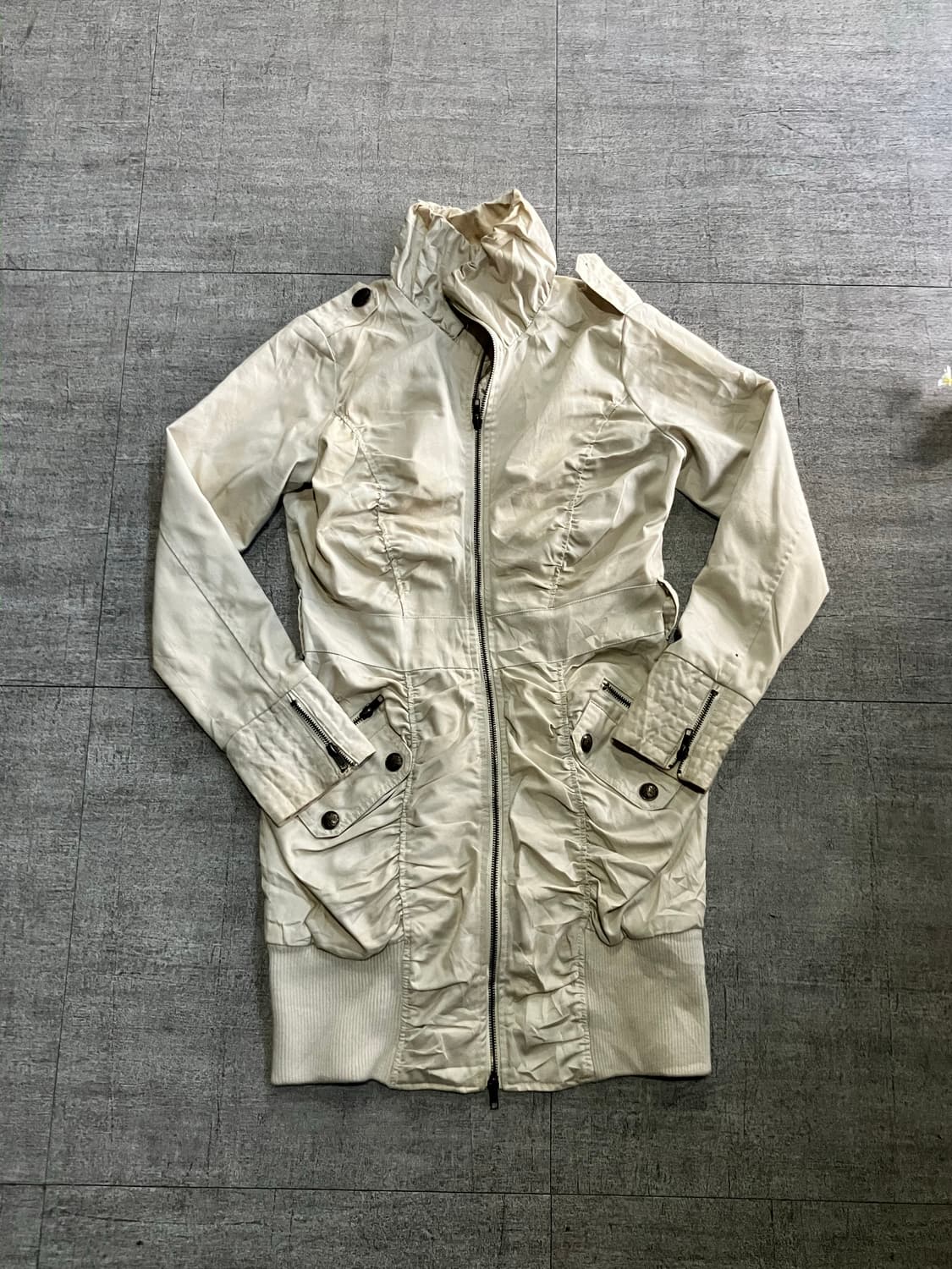 일본빈티지 Vanitface 핀터깔y2k 오리엔탈펑크 곱창 미디자켓 상품이미지1