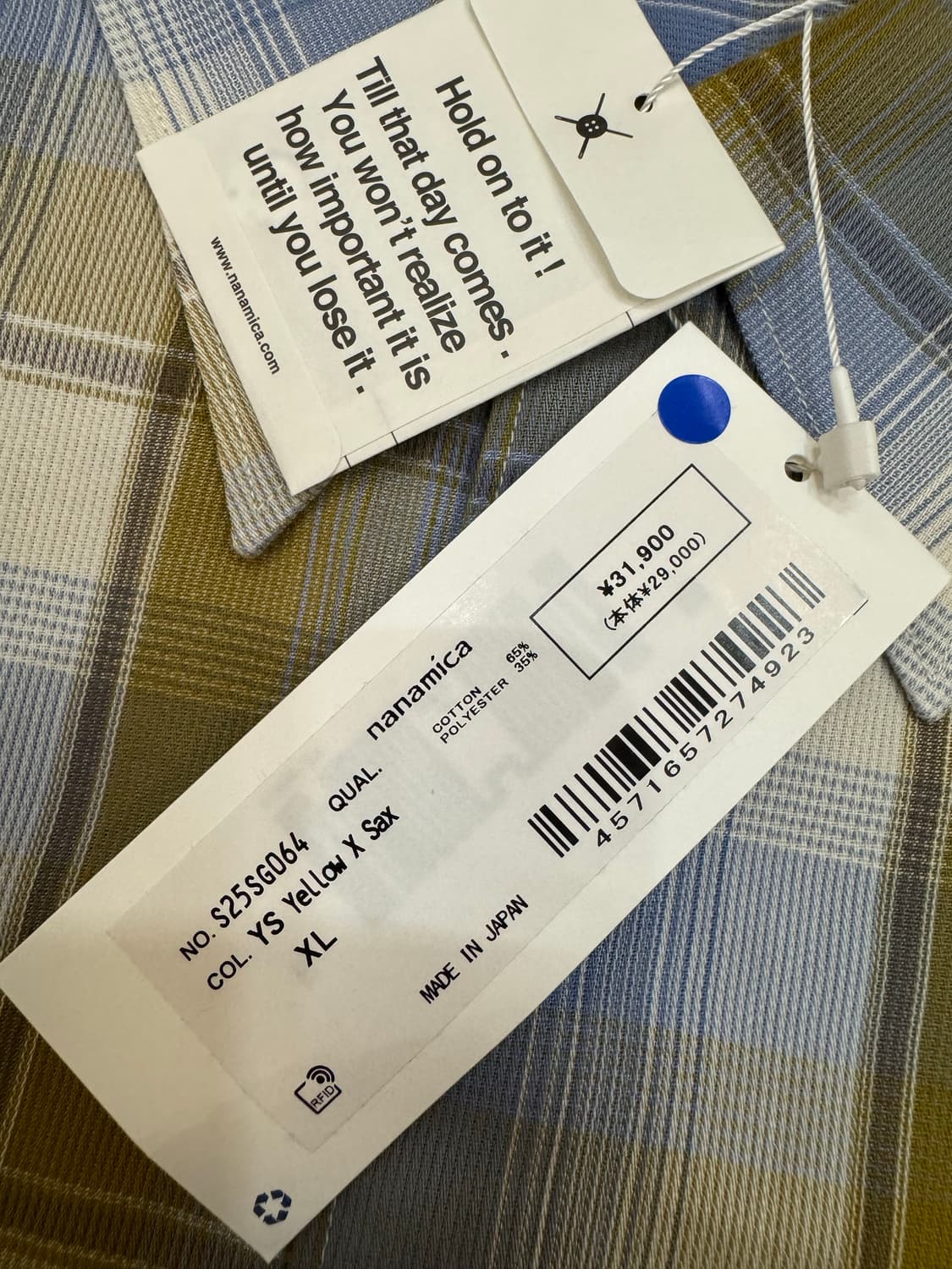 [XL] 나나미카 레귤러 카라 PK 셔츠 옐로우x삭스 상품이미지8