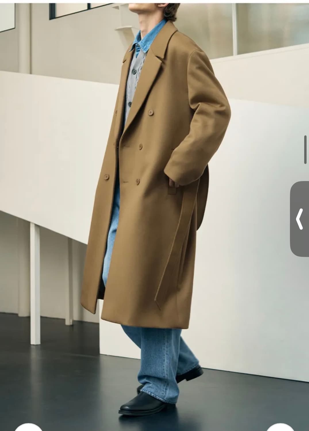 (XL) 드로우핏 프리미어 퓨어 캐시미어 로브 더블 코트 [BEIGE] 상품이미지5