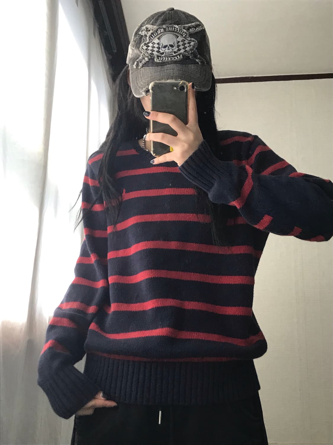 폴로 스트라이프 엘보패치 니트 상품이미지1