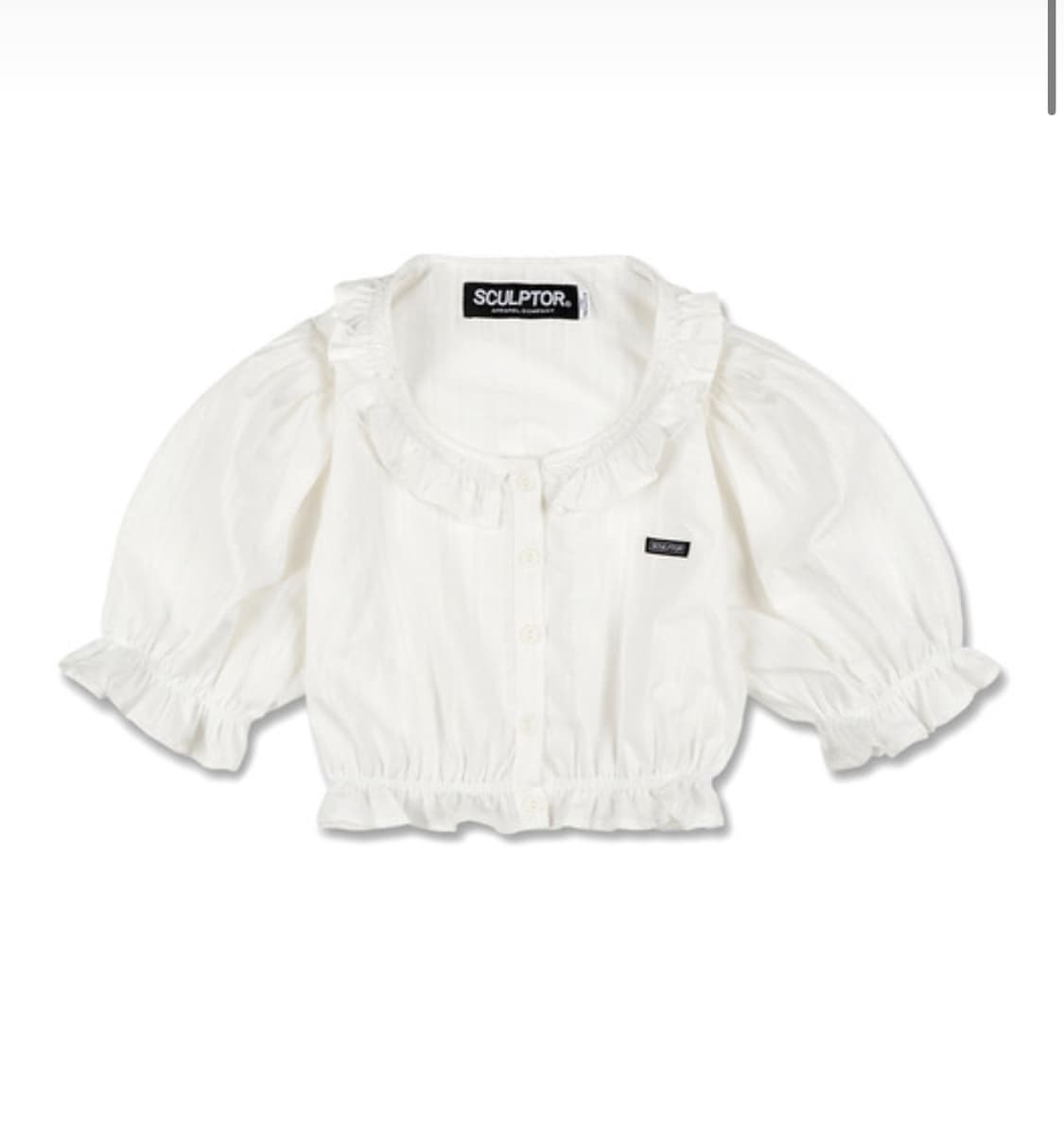스컬프터 Ruffle Eyelet Crop Blouse White 상품이미지3