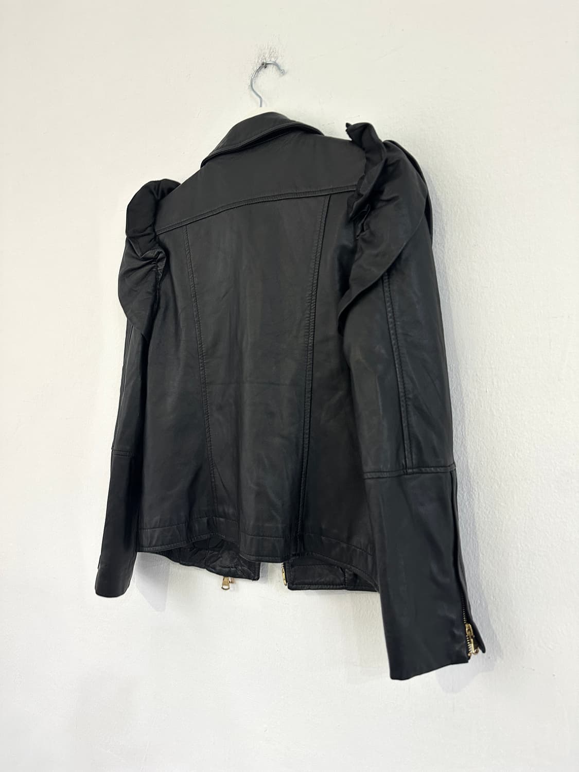 모스키노 프릴 숄더 램스킨 라이더 자켓 상품이미지6