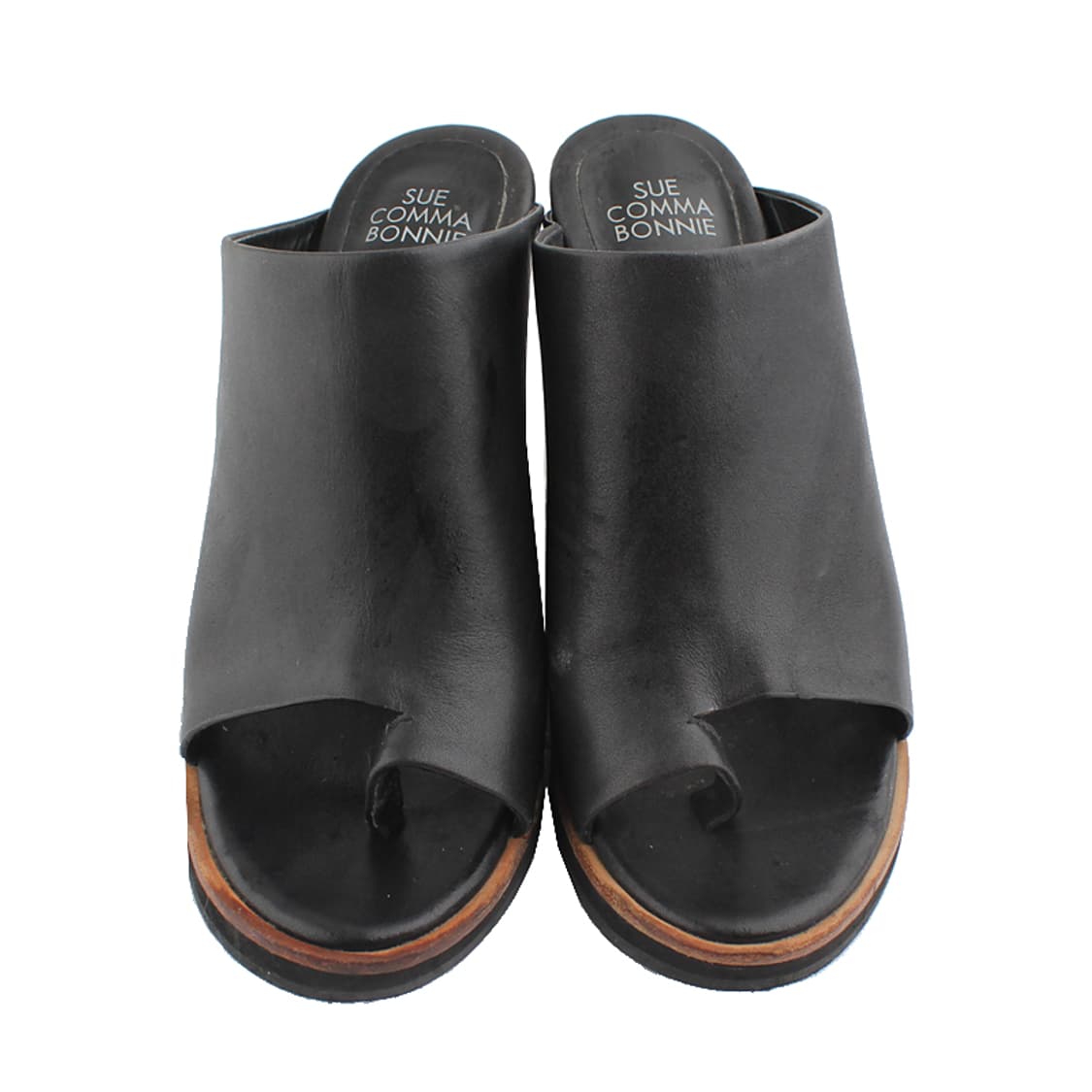 슈콤마보니 블랙 우드굽 뮬슬리퍼 380 상품이미지2