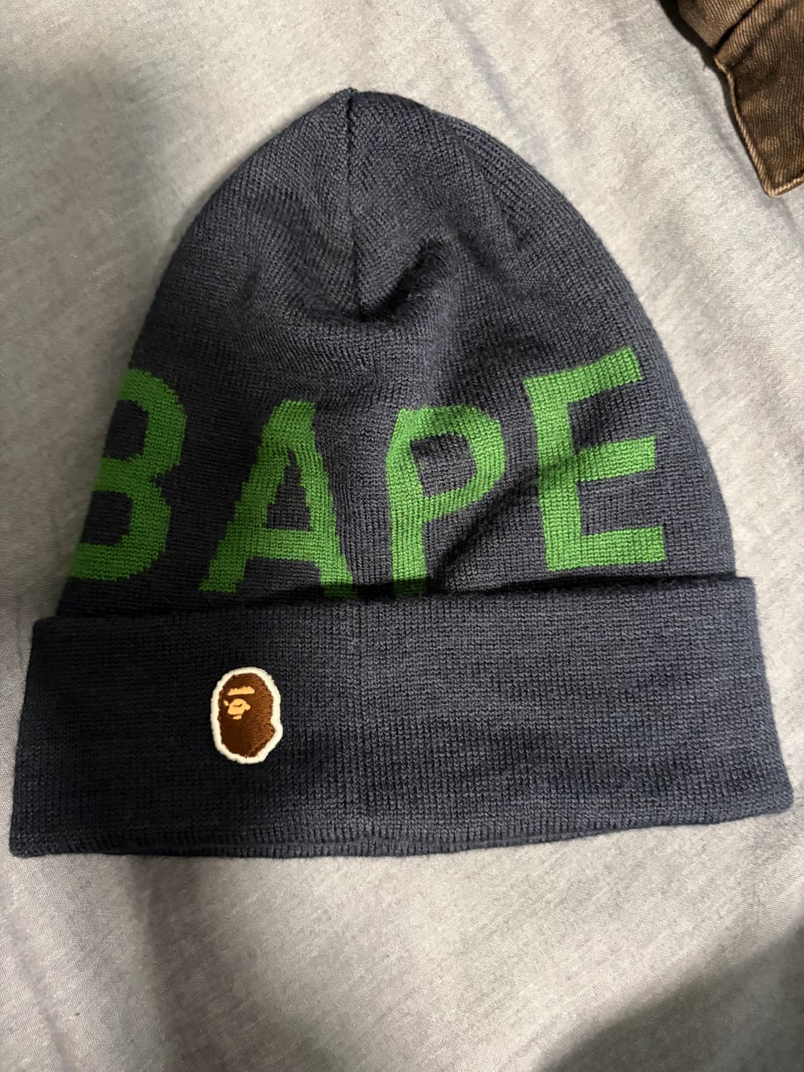 A BATHING APE 베이프 네이비 비니 스몰로그  상품이미지3