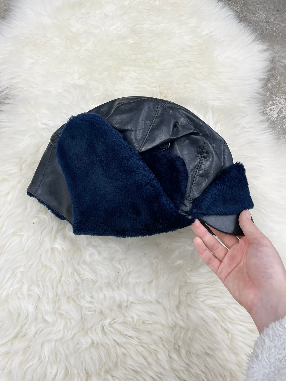 블랙 레더 퍼 트루퍼햇 상품이미지4