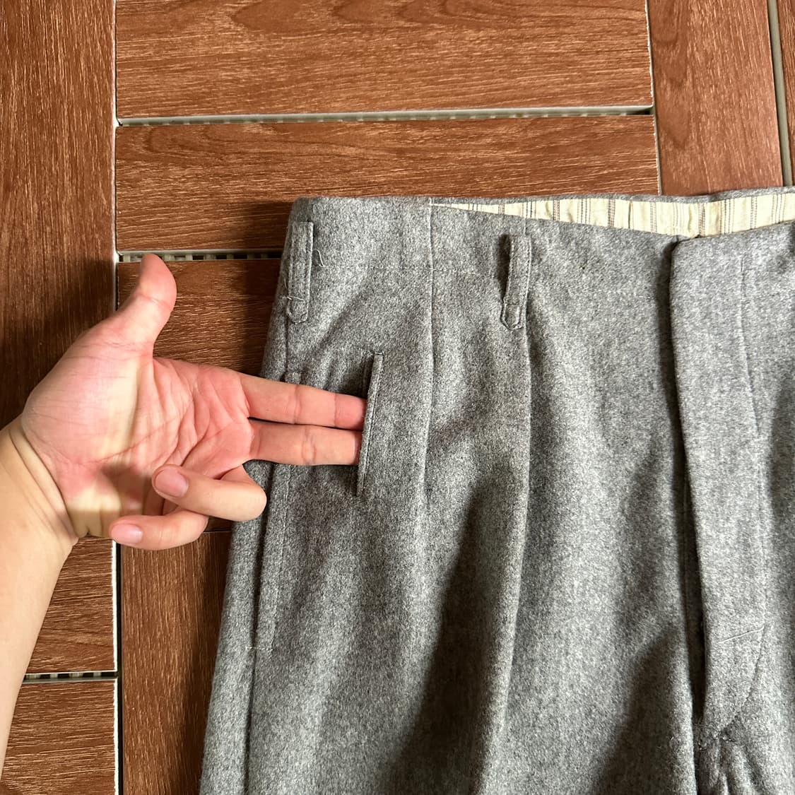 Vintage wool gray balloon trouser pants 상품이미지3