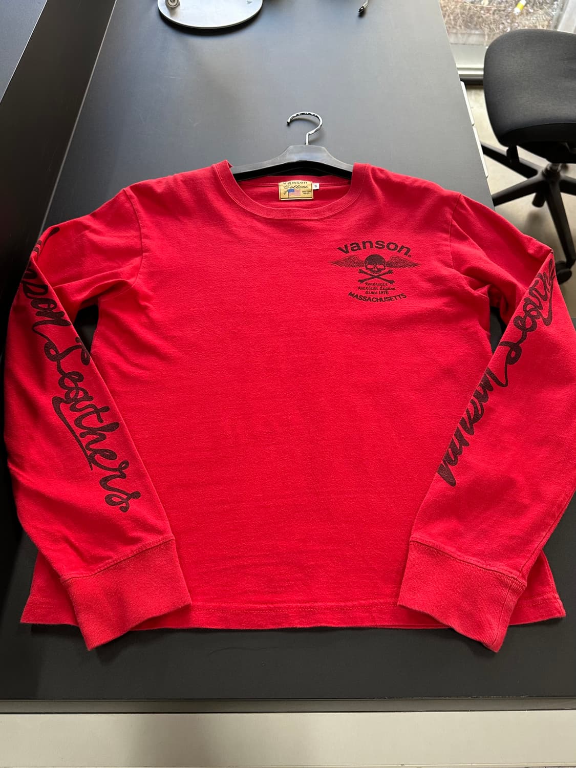 벤슨 스컬윙 레터링 롱슬리브긴팔티 레드 상품이미지5