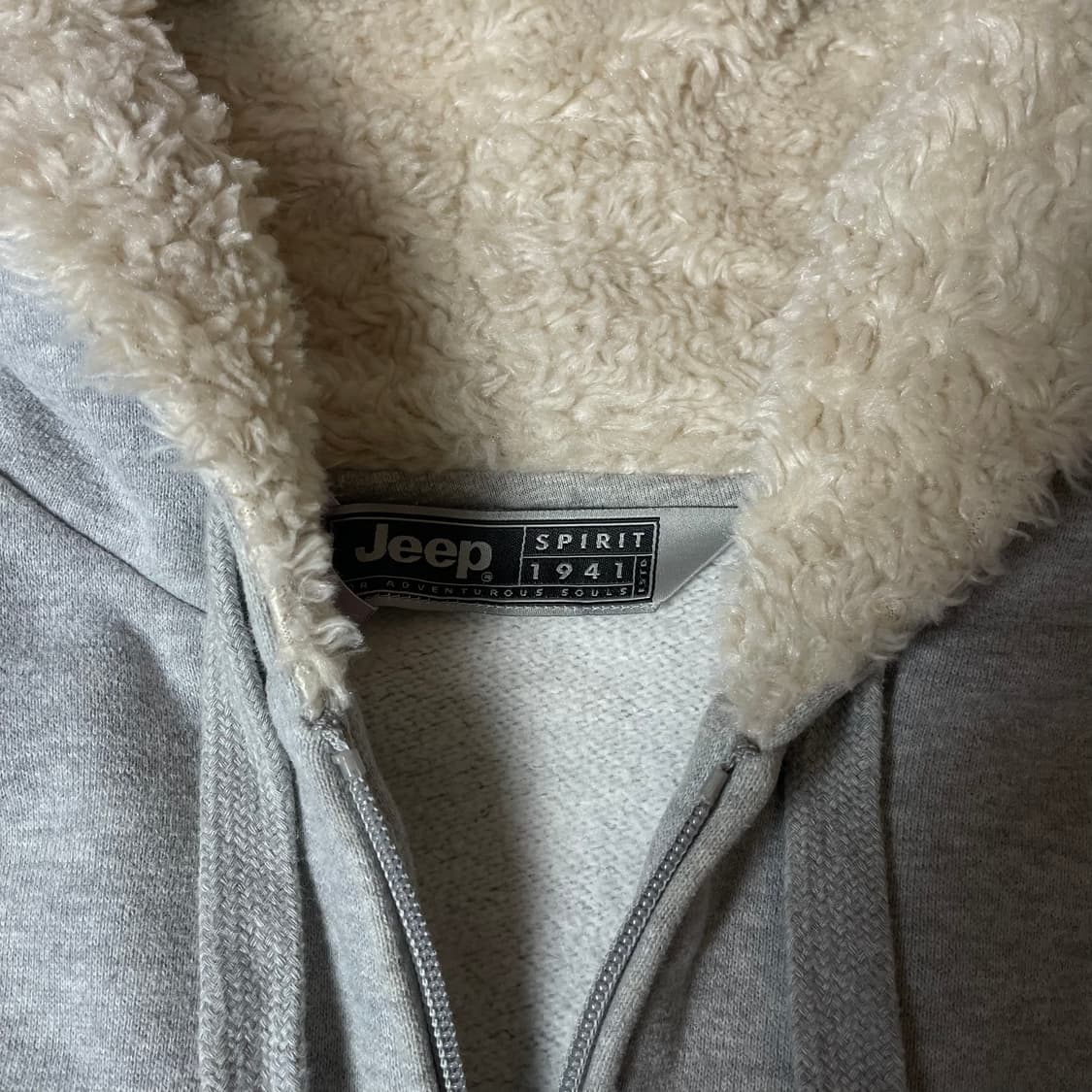 지프 그레이 기모 로고 후드집업 M 상품이미지4