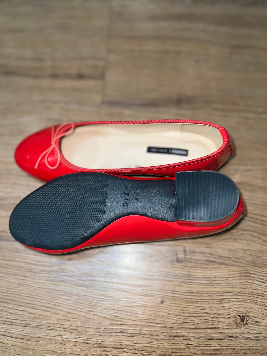 슈펜 에나멜 레드 리본 플랫 240 상품이미지2