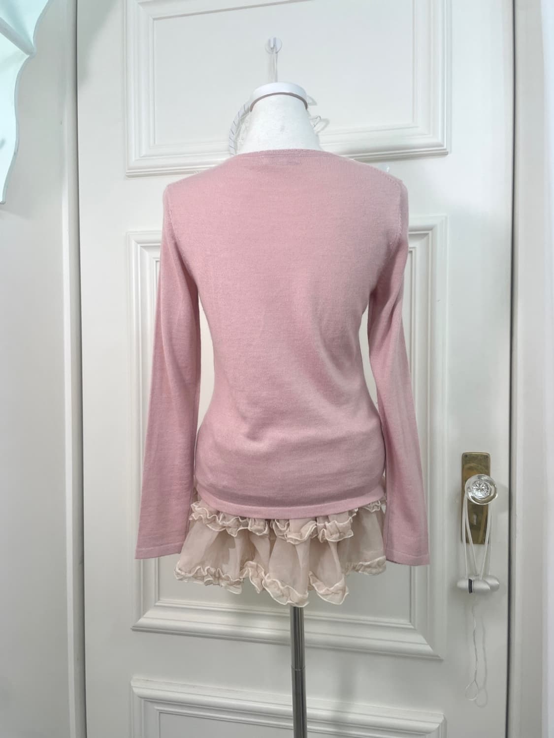 indi pink lace flower detail cardigan 상품이미지3