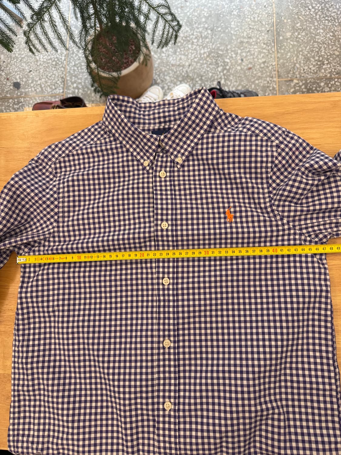 랄프로렌 깅엄 체크 셔츠 퍼플 상품이미지7