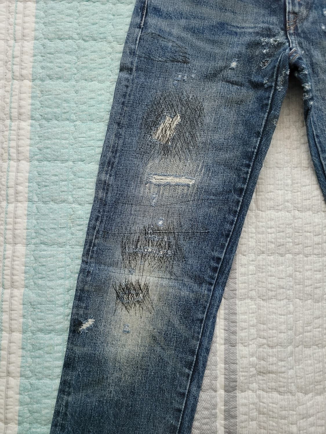 리바이스 빈티지클로징 LVC 69505. 디스리페어 슬림스키니 셀비지  상품이미지2