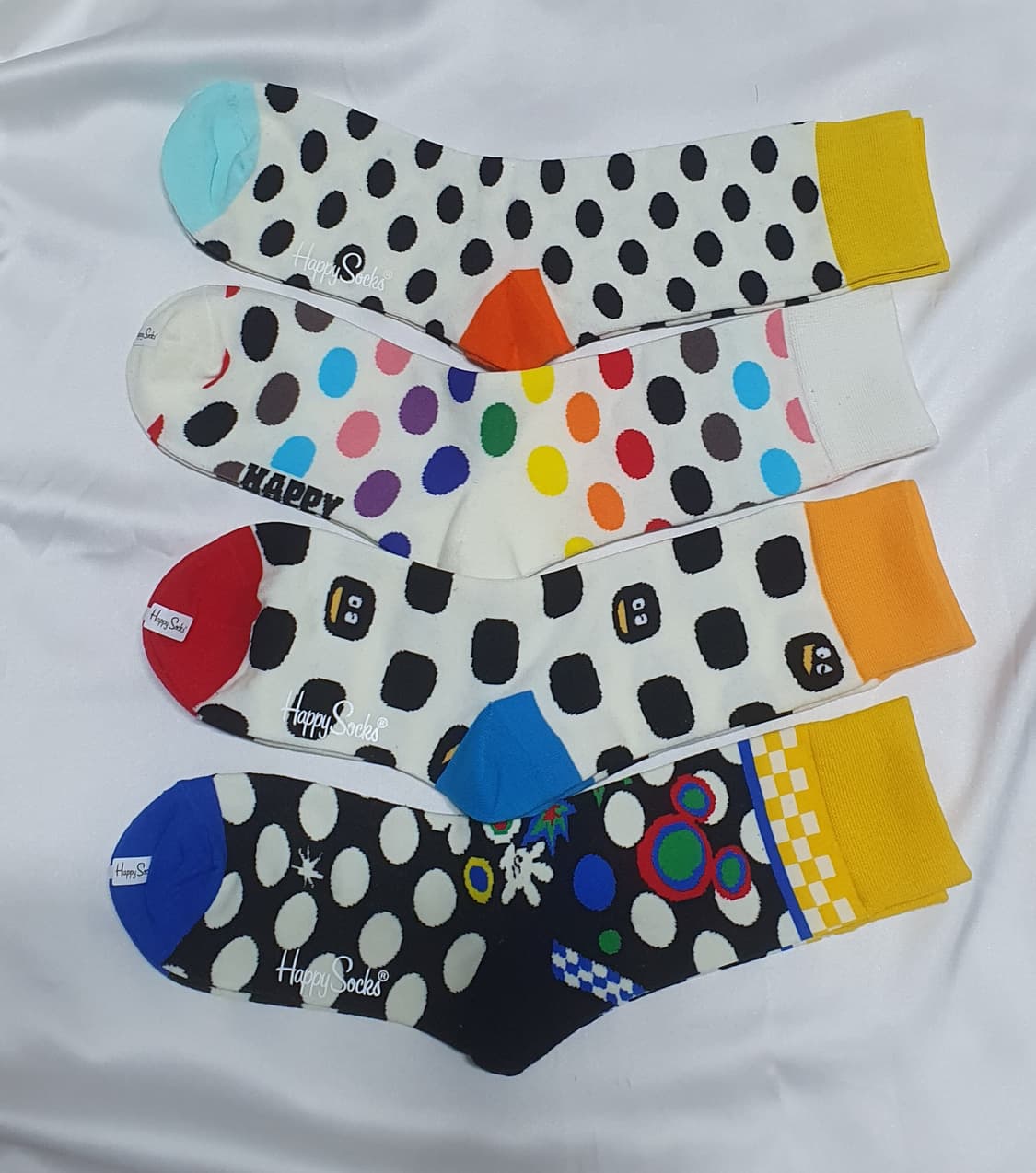 민트 블루 레드 화이트 오렌지 해피삭스 도트 양말 상품이미지1