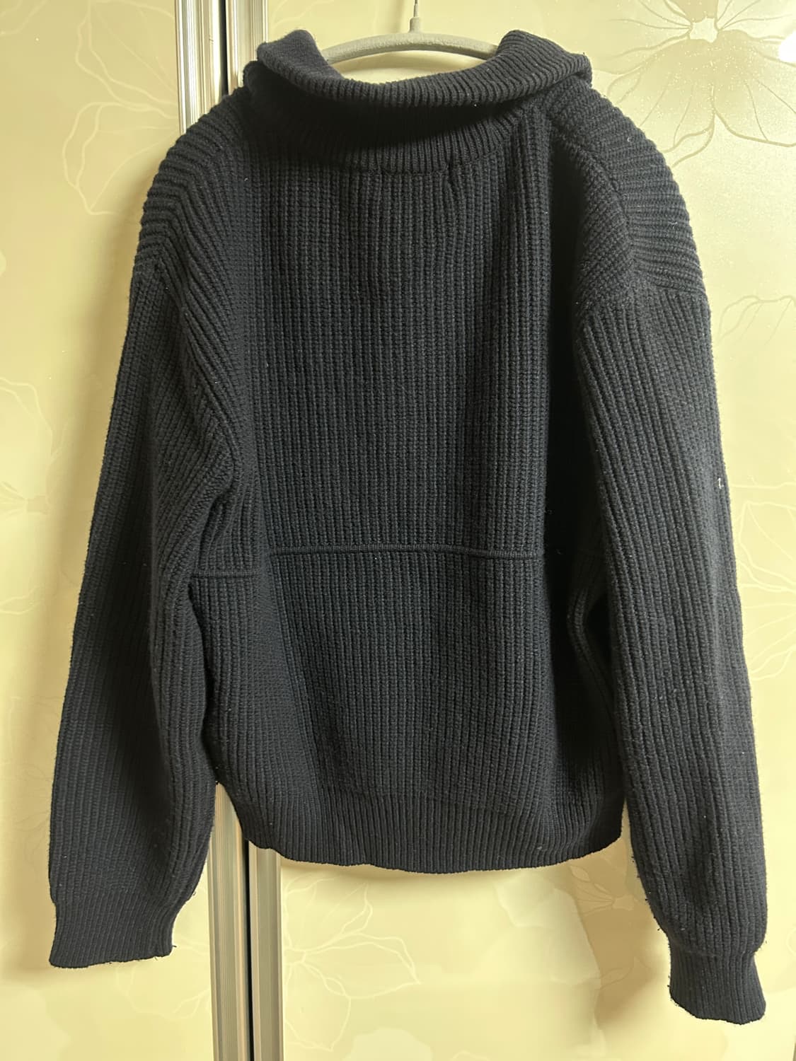 하이넥 울 집업 니트 (딥 네이비) 상품이미지2