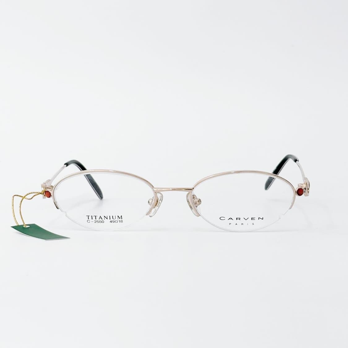 키지클럽 CARVEN 오렌지 링 스톤 반무테 데드스탁 빈티지안경 상품이미지3