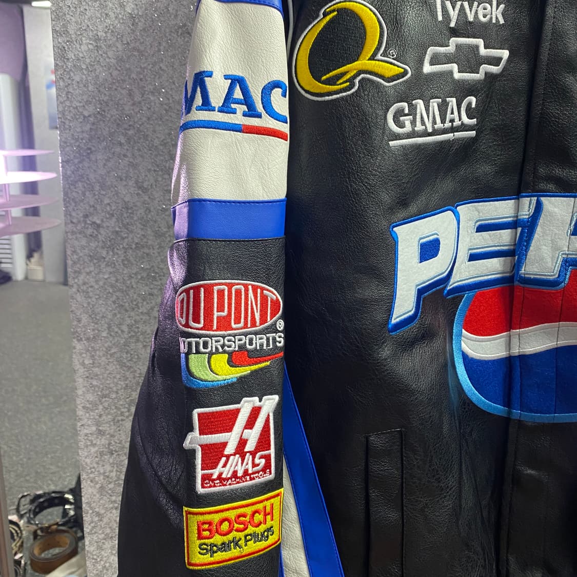 펩시 레이싱 자수패치 블랙 레더자켓 B3699 상품이미지4