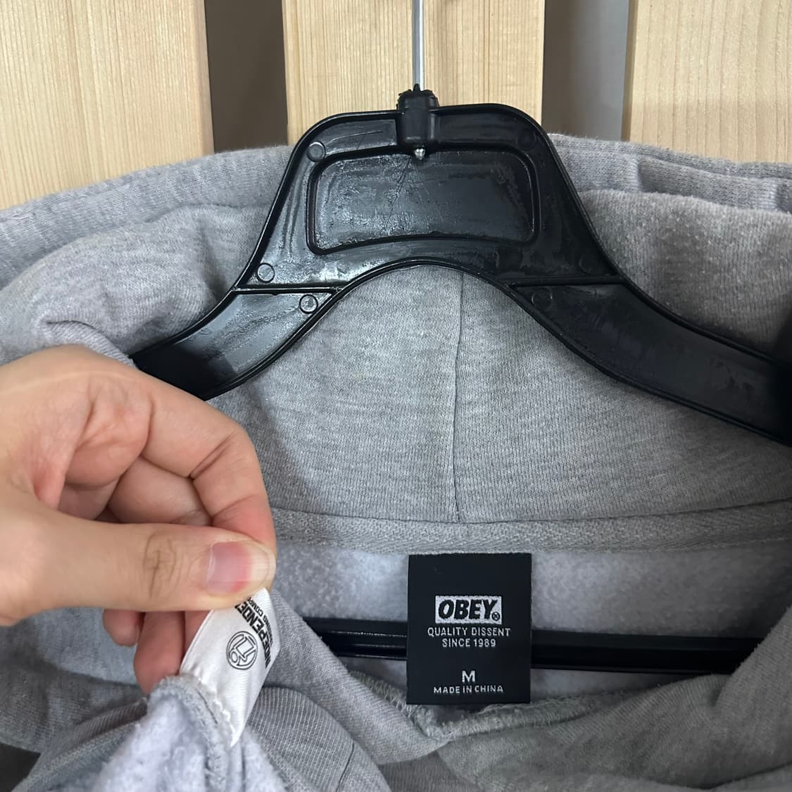 (L) 오베이 빅로고 후드티 그레이 상품이미지6