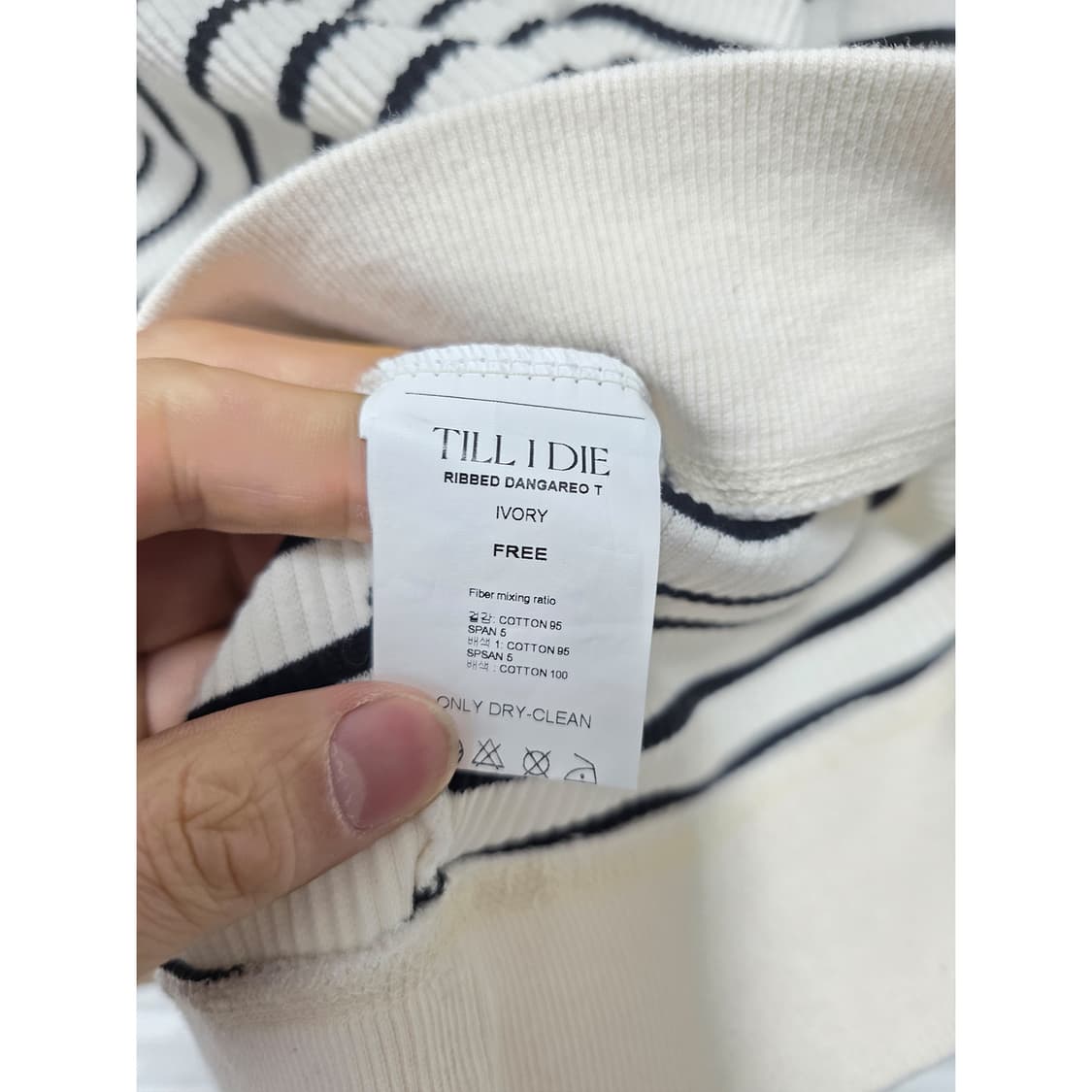 택포_ 틸아이다이 TILL I DIE 스트라이프 헨리넥 FREE 상품이미지3