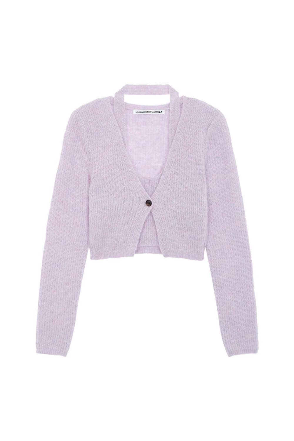 알렉산더왕 홀터넥 레이어드 크롭 가디건 바이올렛 상품이미지1