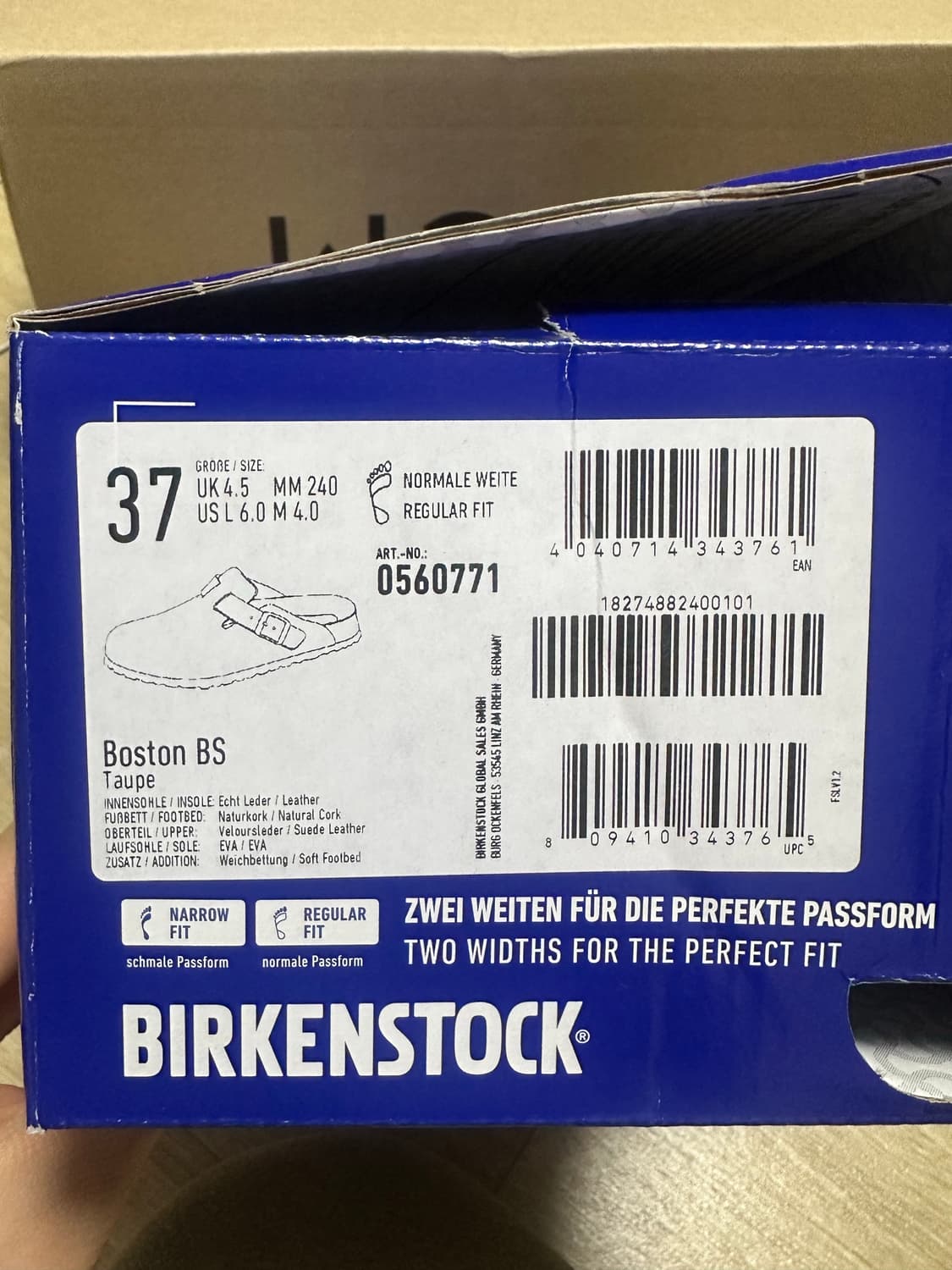 [새상품] 버켄스탁 보스턴 타우페 레귤러 37 (240) 상품이미지6