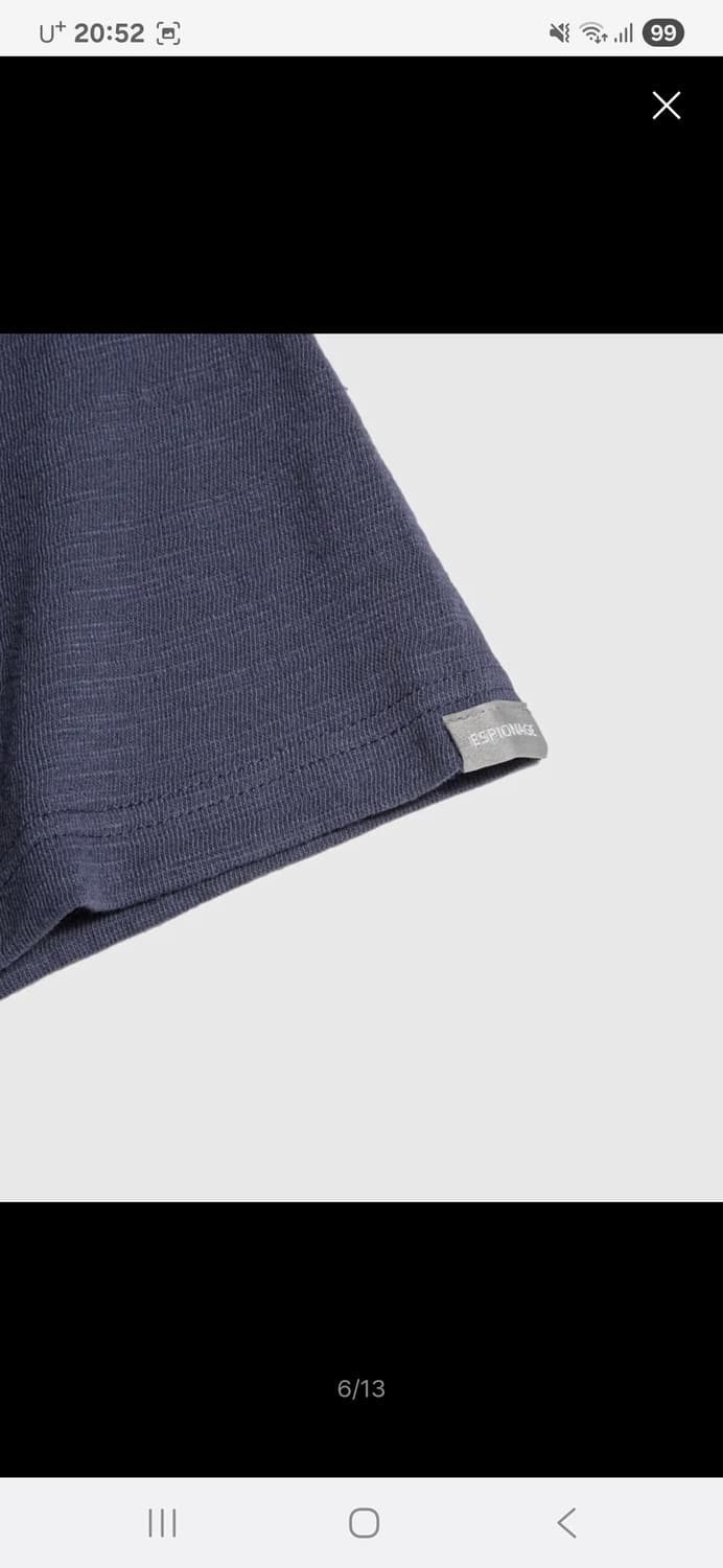 [새상품] 에스피오나지 60s Athletic Slub Tee Navy 상품이미지5