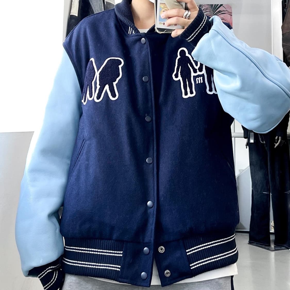 노매뉴얼 21fw wl네이비 울레더바시티자켓 상품이미지1