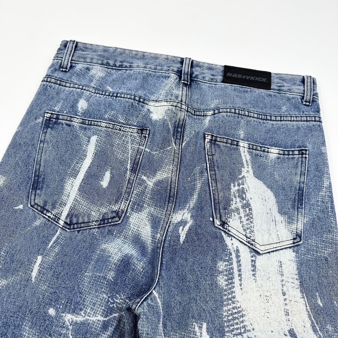 네스티킥 페인팅 와이드 데님 팬츠 (34인치) 상품이미지6