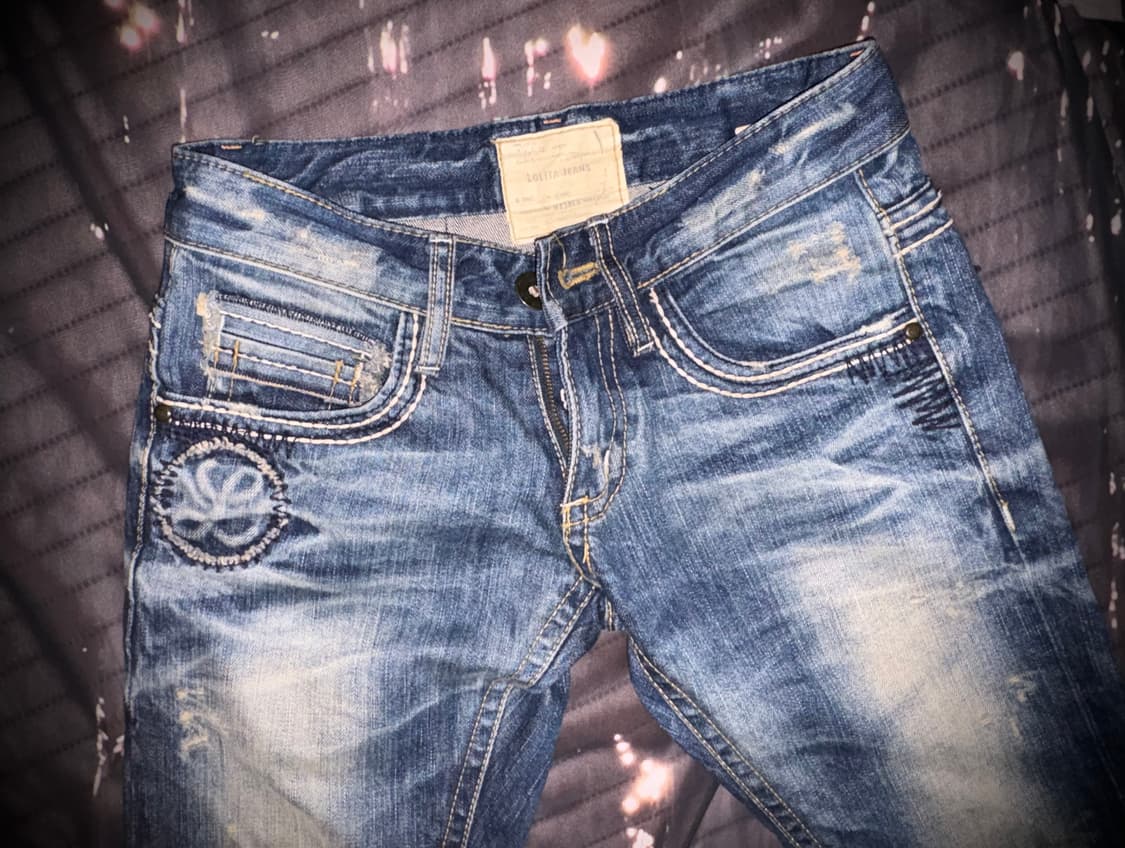 빈티지 로리타 진스 y2k 핀터깔 데님 팬츠 상품이미지1