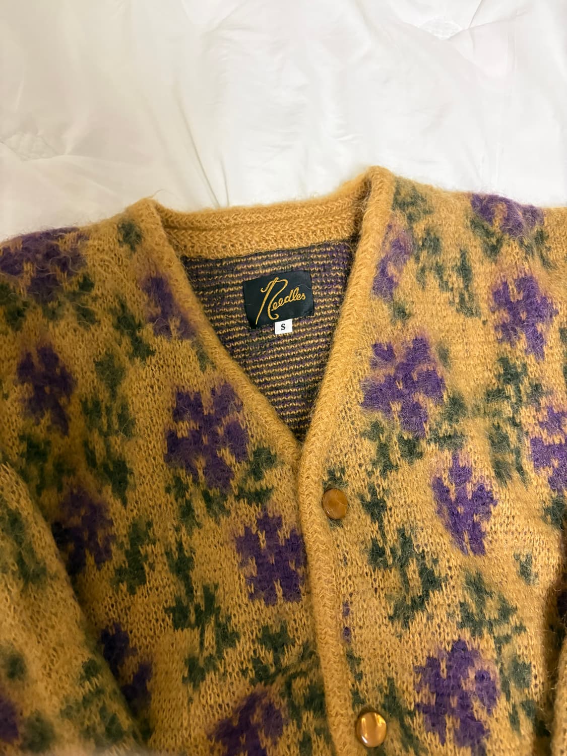 니들스 모헤어 가디건 S 옐로우 상품이미지6