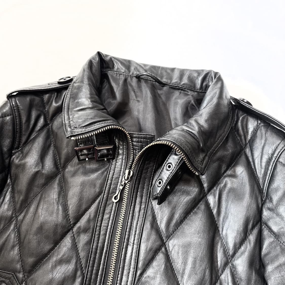 MALE&CO - 하이넥 레더 자켓 상품이미지3