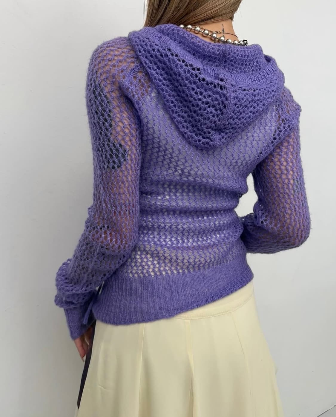 ARMANI EXCHANGE 퍼플 니트 후드티  상품이미지3