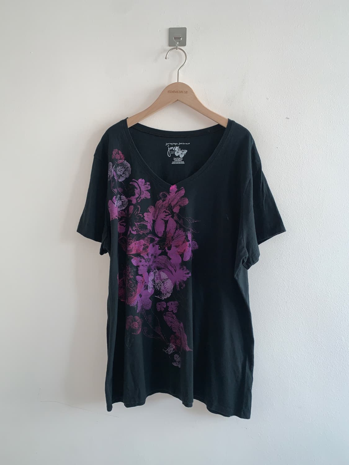 Flower v neck sleeve t 상품이미지1