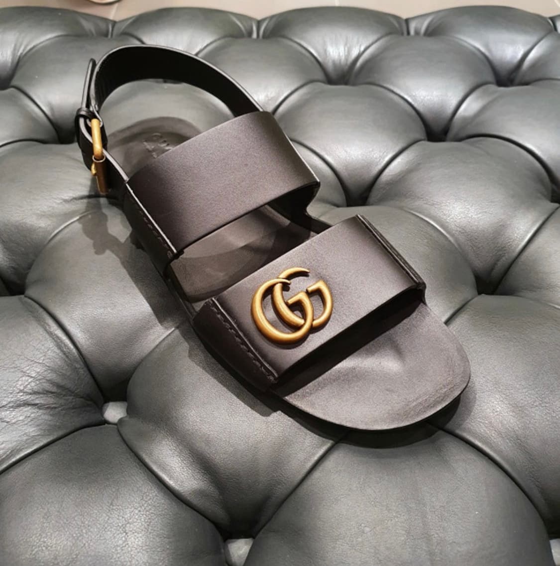 구찌 남성 GG샌들 블랙(5UK) 상품이미지1