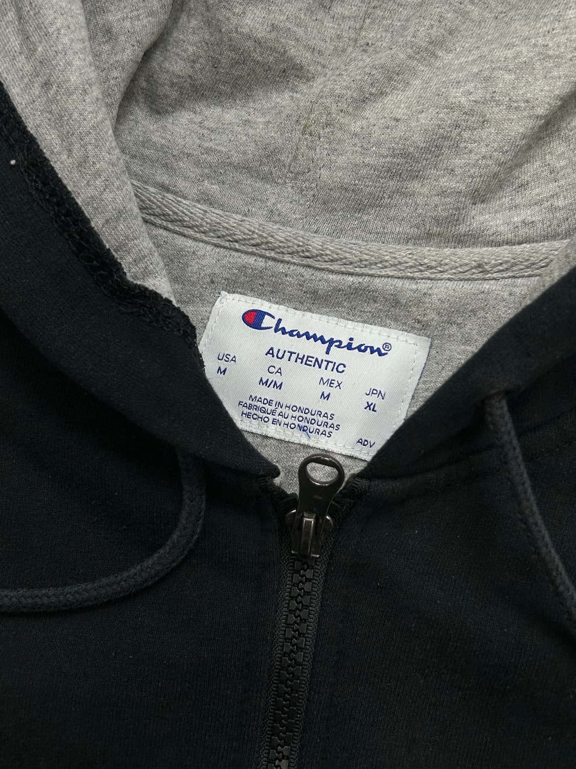 챔피온 자수로고 블랙 후드집업 XL 상품이미지5