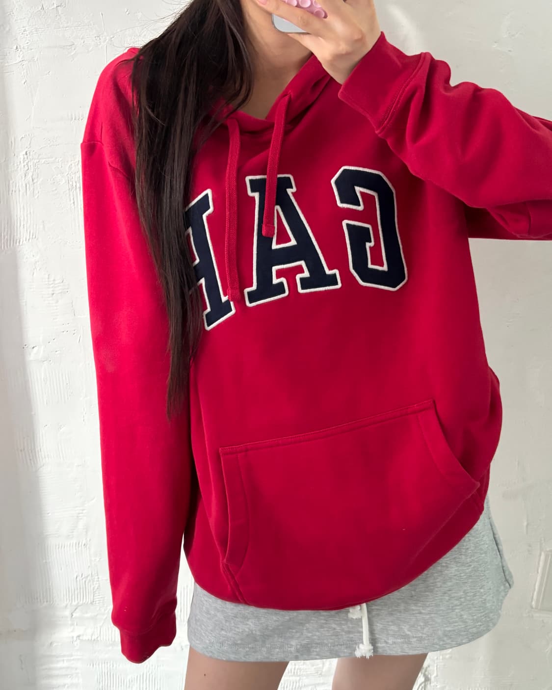 Gap 갭 레드컬러 아치로고 후드티 상품이미지2