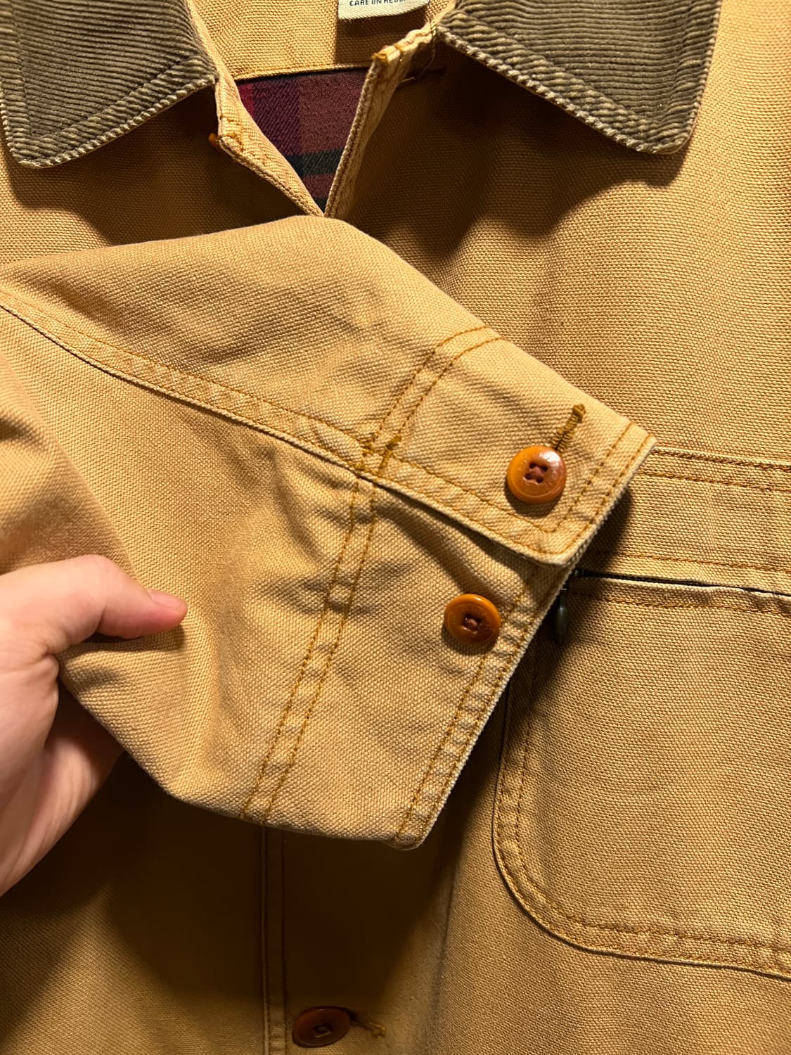 [2XL]L.L.Bean 엘엘빈 체크 라이닝 브라운 캔버스 초어 자켓 상품이미지5