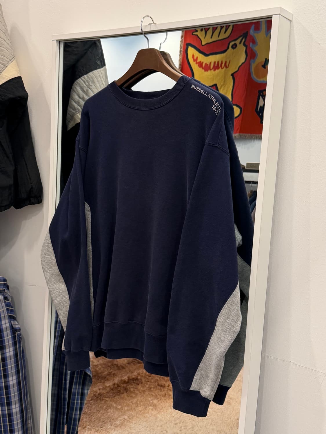 90-00s Russell 러셀 배색 플레인 스웻셔츠 상품이미지1