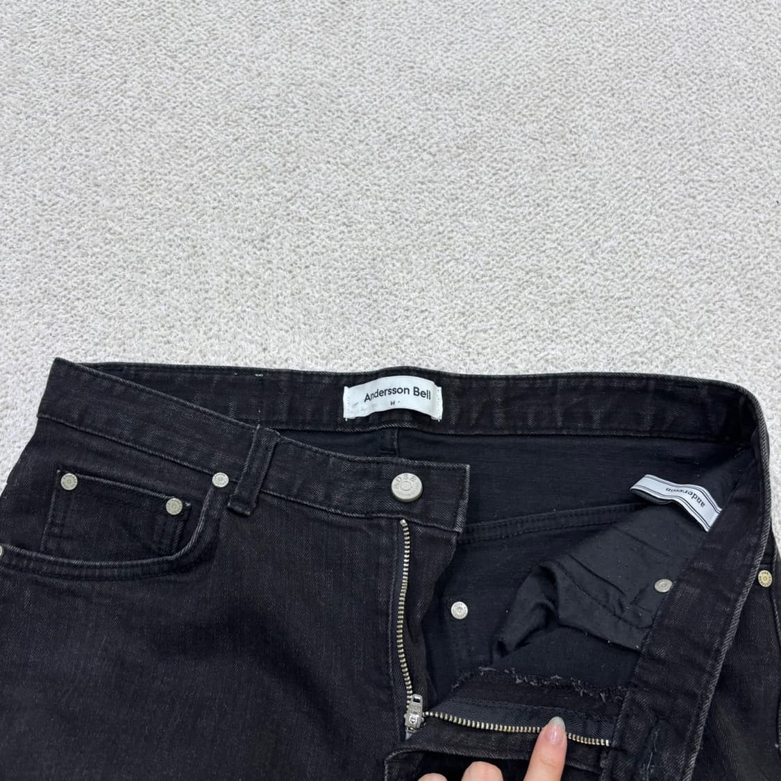 M 앤더슨벨 여성 블랙 데님 팬츠 0520E 상품이미지4