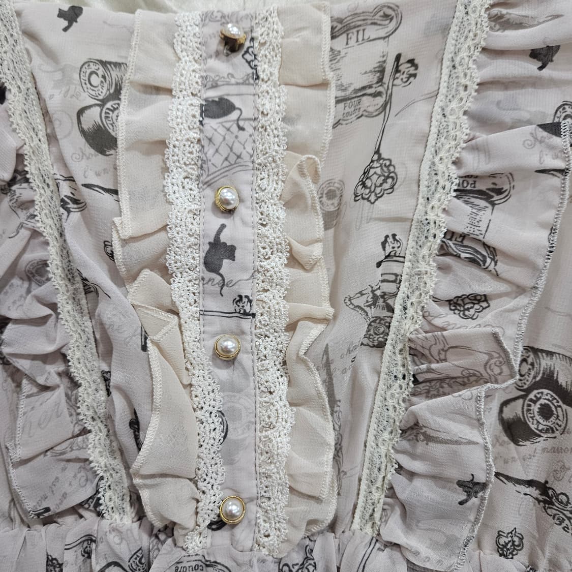 엑시즈팜(axes femme) 빈티지 소잉 프린트 원피스 상품이미지5