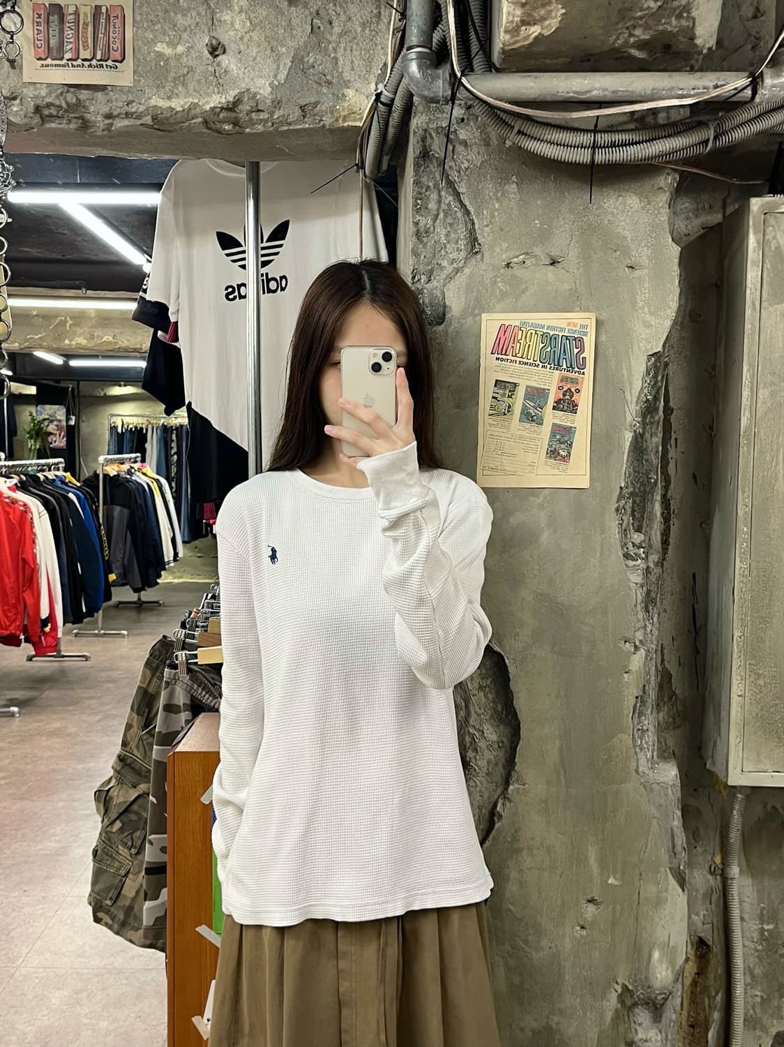 폴로 랄프로렌 와플 긴팔티 화이트 M #csz998 상품이미지2